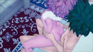 Izuku Midoriya kurva jeho roztomilý tím mate Mina proti múru - MHA Hentai.