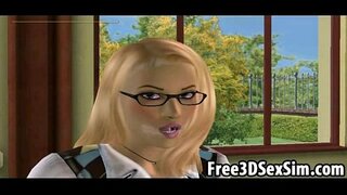 ���្តៅ ៣D សាលារៀនគ្នាមួយ ebony កូនក្មេងតឹង pussy